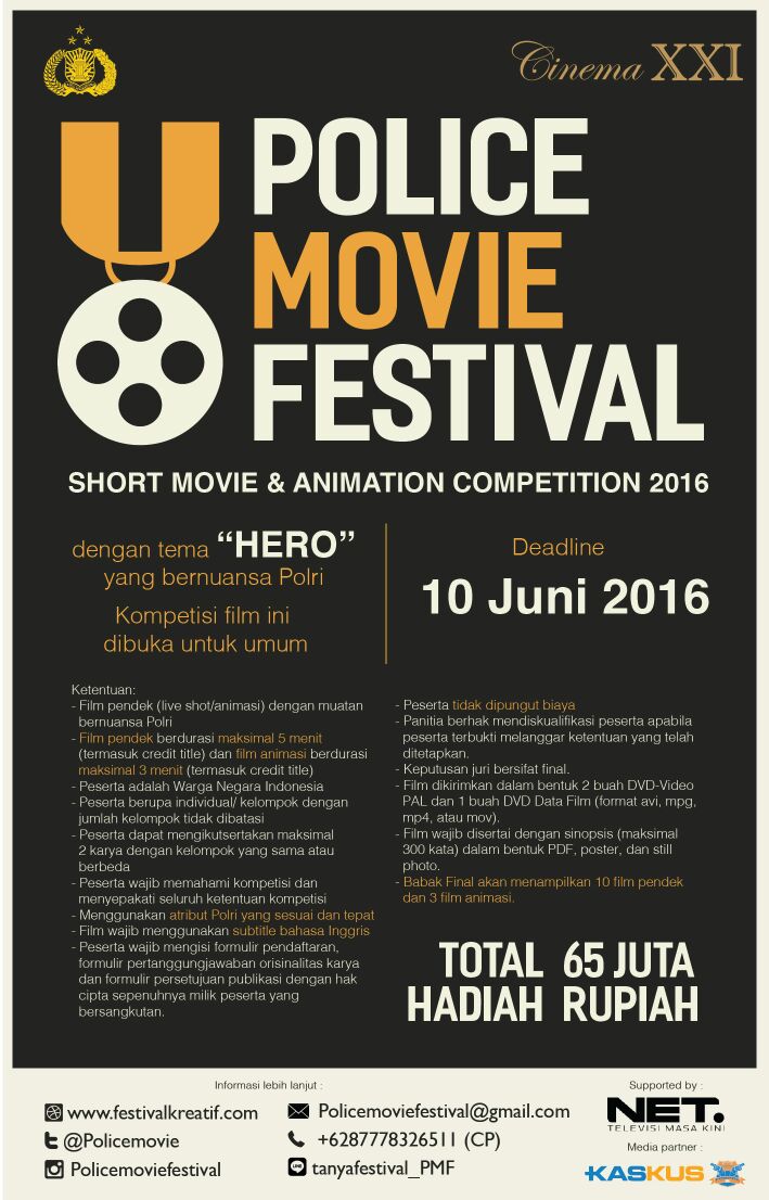 IKUTI POLICE MOVIE FESTIVAL 3, RAIH HADIAH TOTAL 65 JUTA RUPIAH!