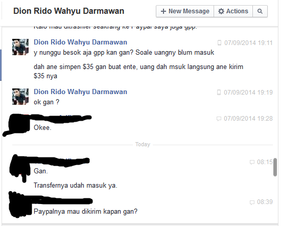 PENIPU ini Beraksi di Facebook, Namanya: DION RIDO WAHYU DARMAWAN / RIDO WAHYU AJIi
