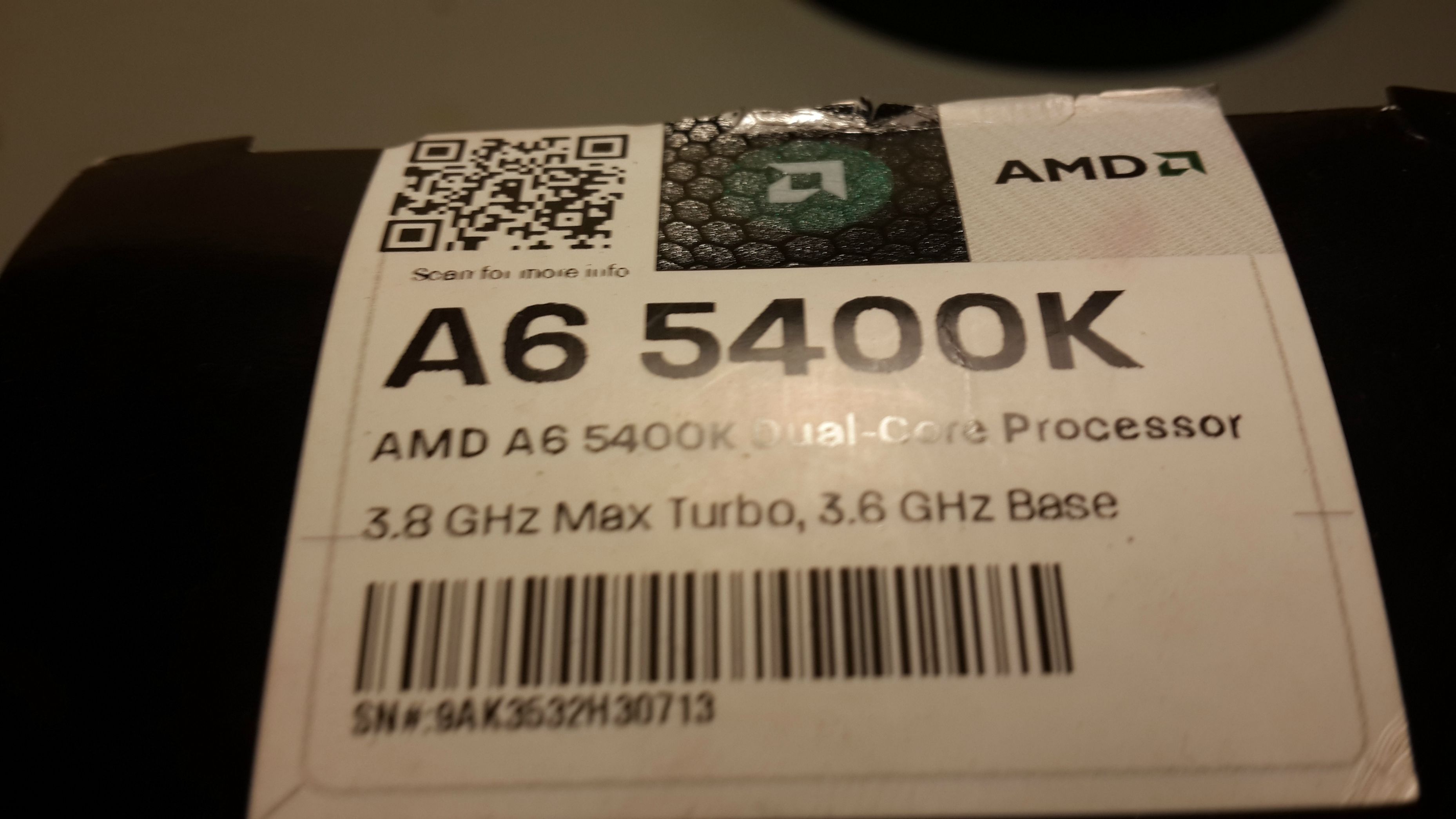 &#91;WTS&#93; AMD Trinity A6 5400K 3,6GHz Base with Radeon HD 7540D 
