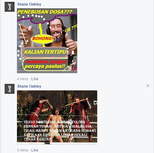 Ada yang menghina agama Kristen di FB gan!!!!