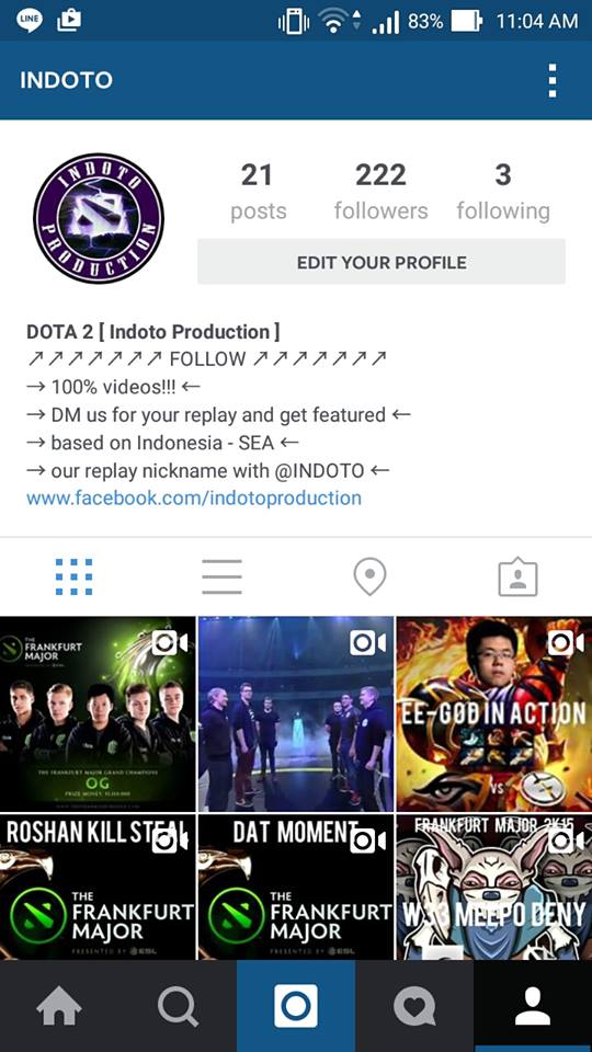 Indoto Production &#91; DOTA 2 replay clips on Instagram &#93;