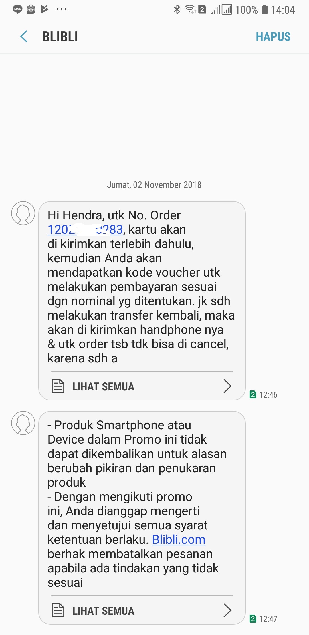Serasa jebak oleh XL Official Store dan Blibli