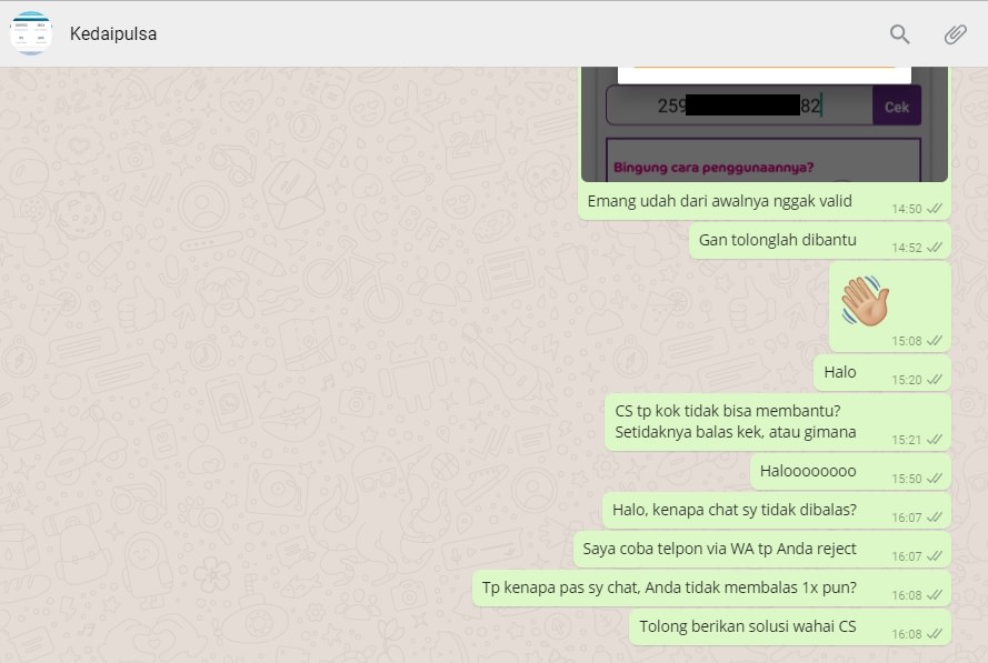 Pembelian Voucher AXIS di Kedaipulsa.id mengecewakan