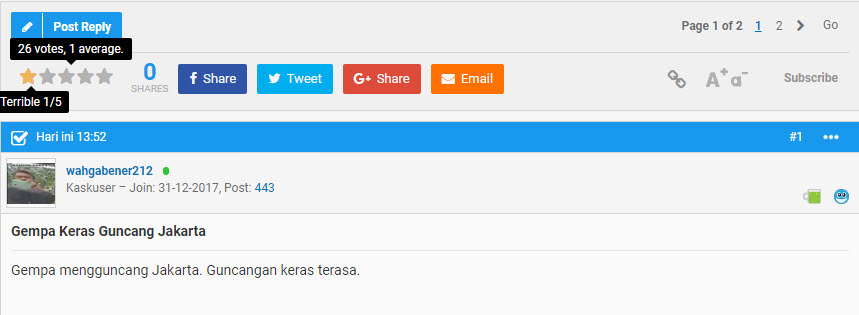 Gempa Keras Guncang Jakarta