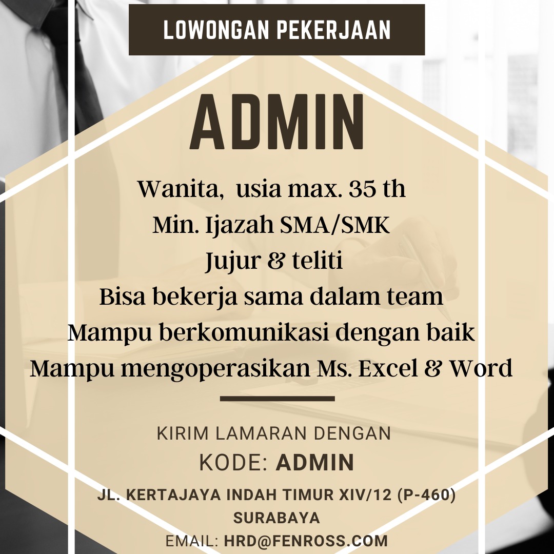 LOWONGAN ADMIN SURABAYA