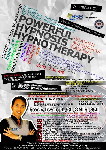 &#91;Event&#93; Pelatihan Hypnosis dan Hypnotherapy Bersertifikat IBH