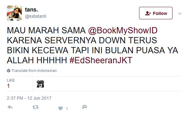 Macam-macam Tweet Pemburu Tiket Konser Ed Sheeran di Jakarta