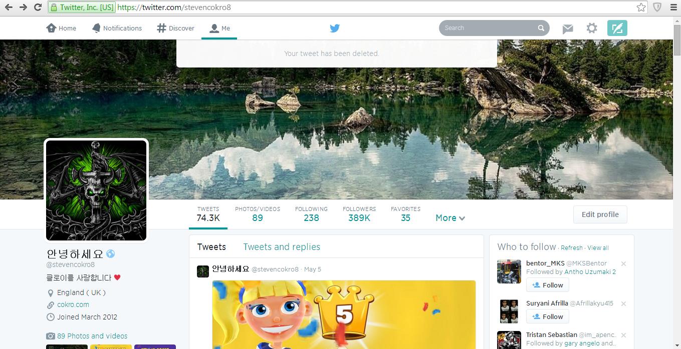 Sell Account twitter @stevencokro8, jual akun twitter 389K++ Badges Translator