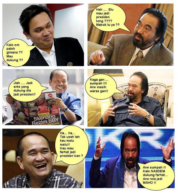 Komik Farhat nyari dukungan ke partai