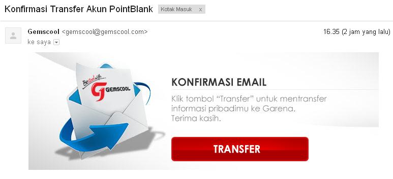 Transfer Akun PB Gemscool ke Garena