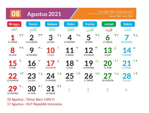 Kalender 2021: Berikut Jadwal Hari Libur Nasional, Cuti Bersama serta Tanggal Cantik 