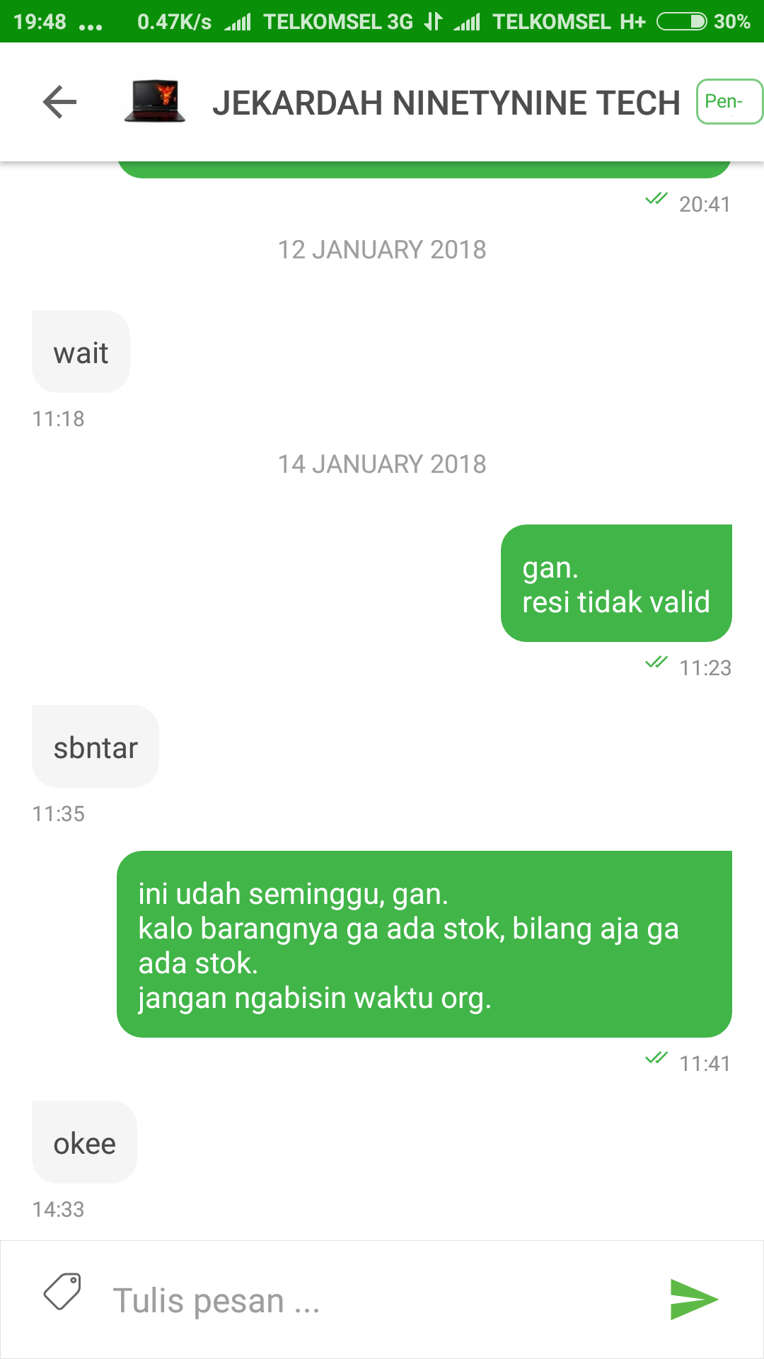 Hindari Membeli Online Dari JEKARDAH NINETYNINE TECH