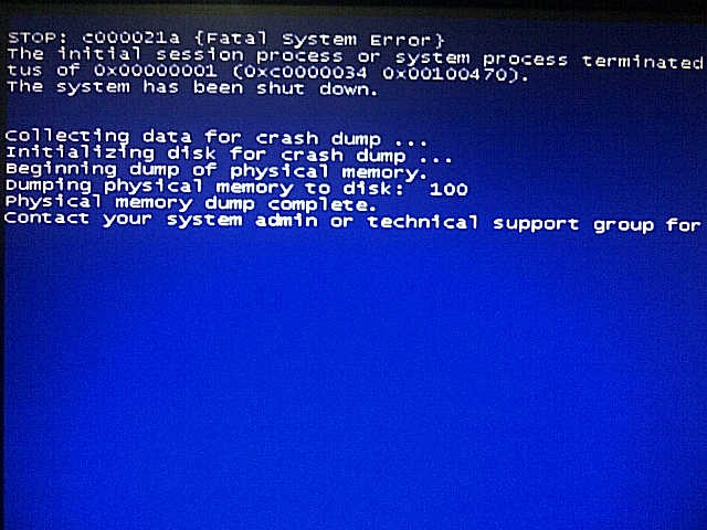 PC BSOD c000021 setelah di matikan