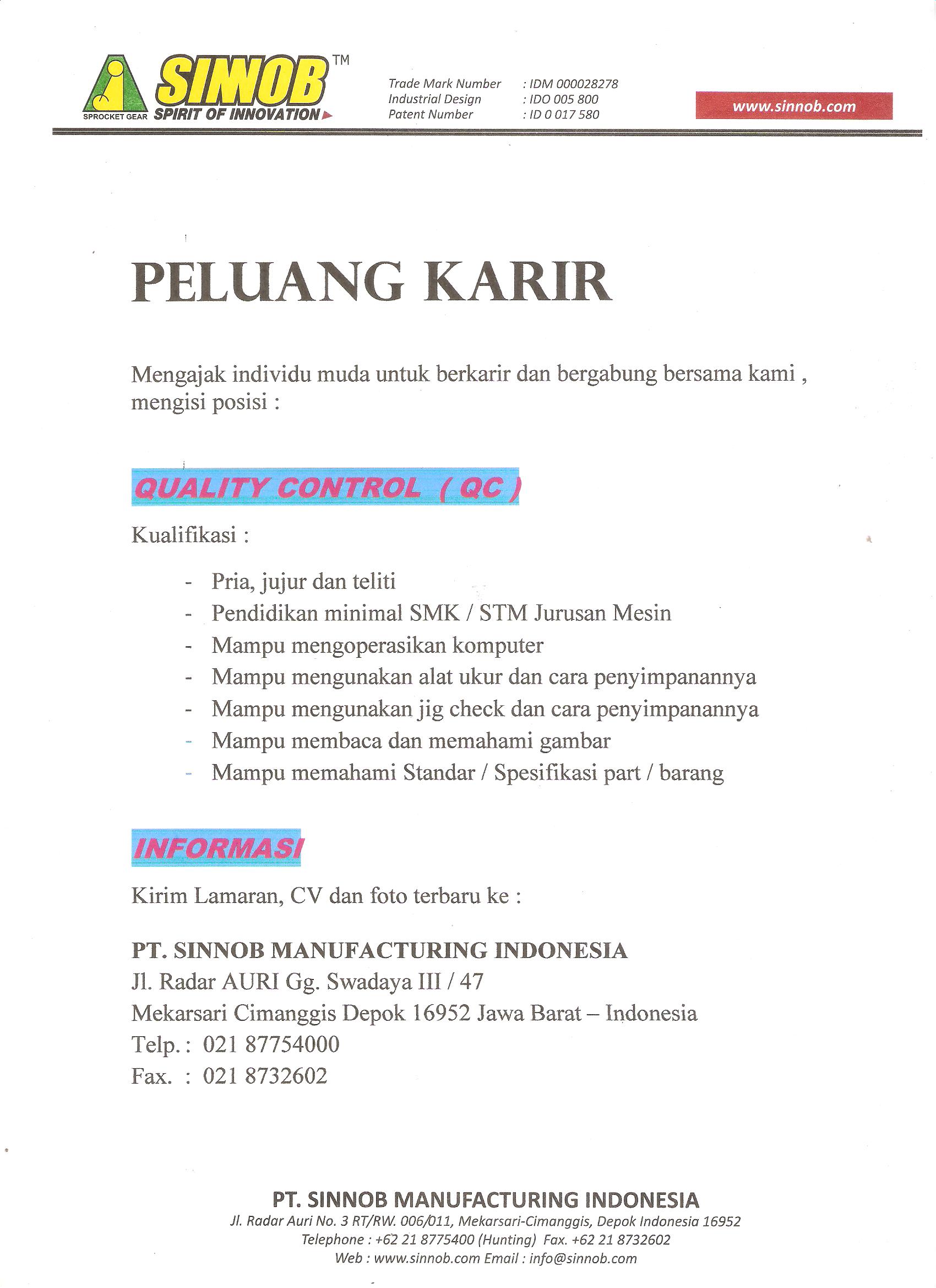 Lowongan Quality Control