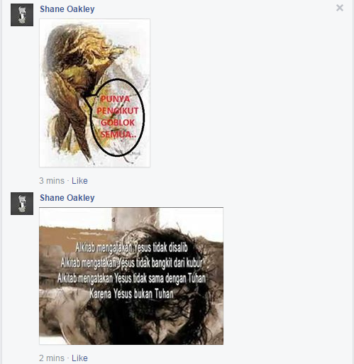 Ada yang menghina agama Kristen di FB gan!!!!