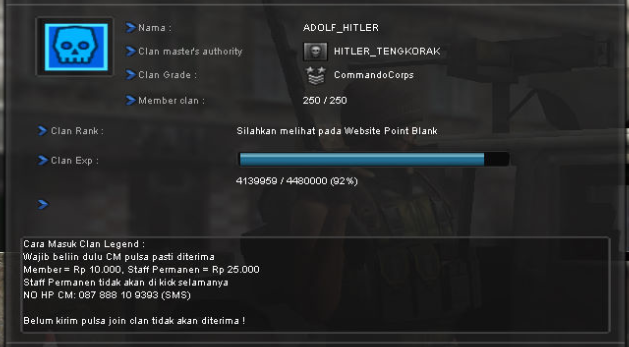 Hal Lucu Pada Deskripsi Clan Game PB (Point Blank)
