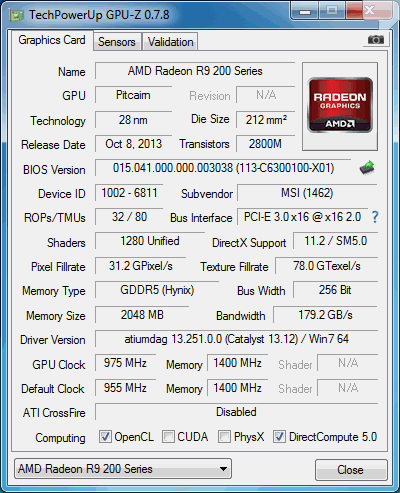 &#91;VGA&#93; MSI R9 270 GAMING 2G BF4 (Battlefield 4 - GDDR5 256BIT 2GB)