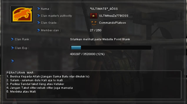 Hal Lucu Pada Deskripsi Clan Game PB (Point Blank)