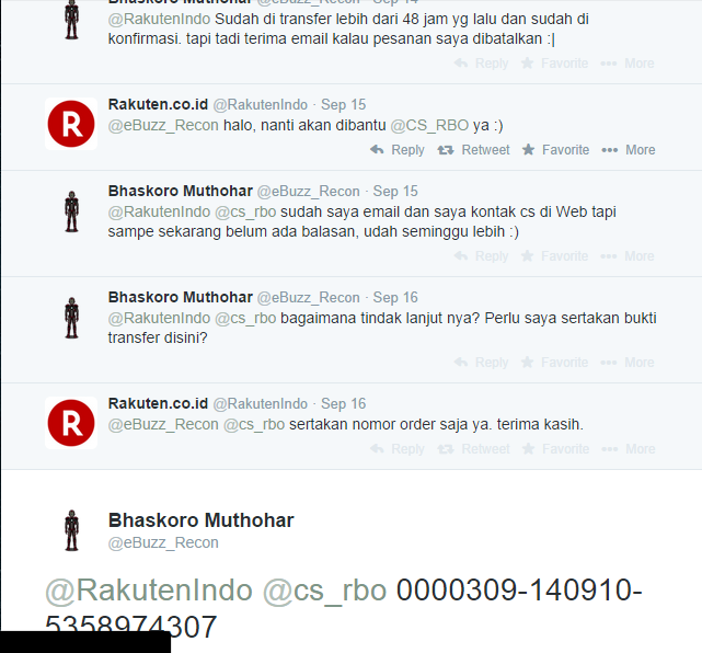 Toko Online RAKUTEN menipu. Not Recommended