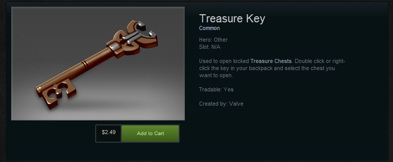 WTS Dota 2 Treasure Key Harga Miring