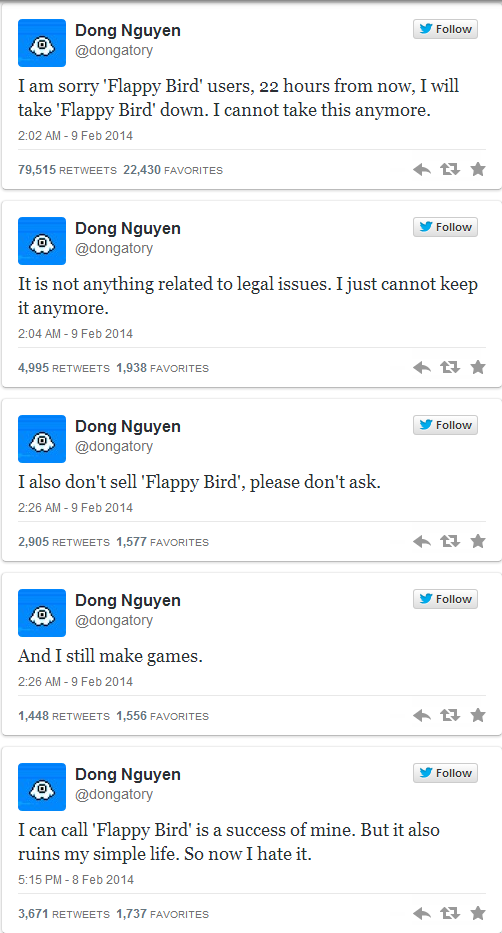 Game Fenomenal Flappy Bird akan Ditarik Peredarannya