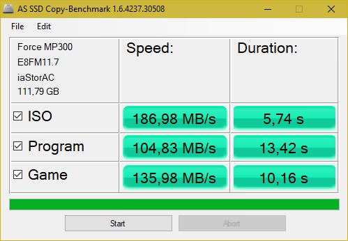 Corsair MP300 120GB NVME M.2 SSD Benchmark