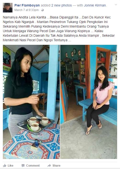 Terungkap! Wanita Penjual Kopi Cantik yg Viral, Bkn di Depok, Ternyata Pnh Jd Artis