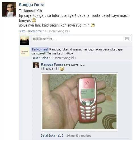 kasihan, admin FansPage T*lkomsel dikerjain..