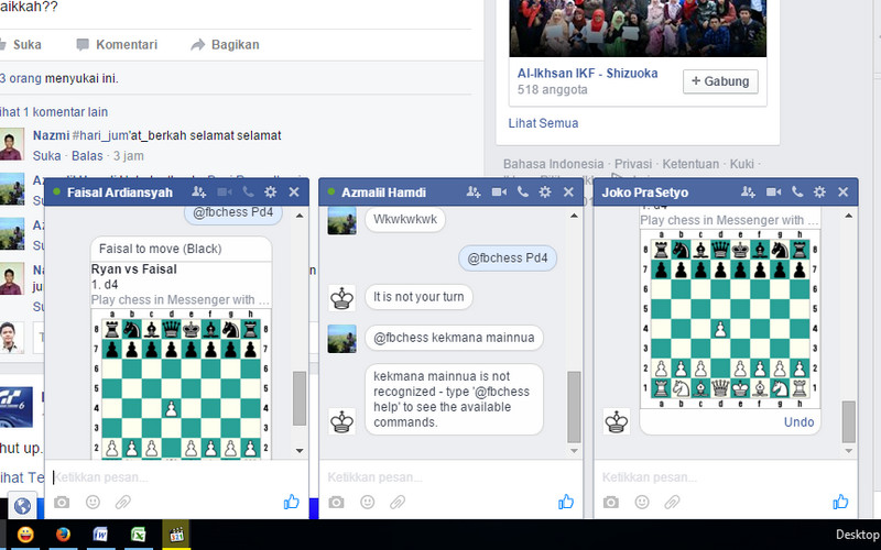 Sambil Chatting, Main Catur di Facebook Yuk!!