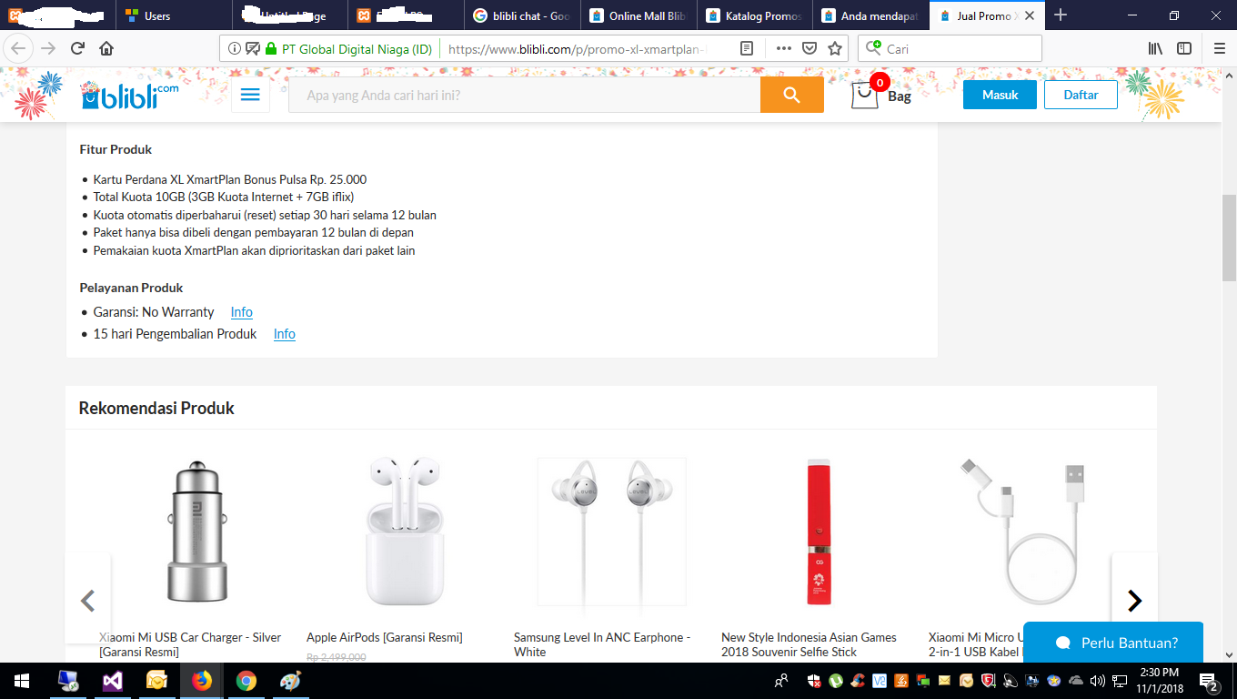 Serasa jebak oleh XL Official Store dan Blibli