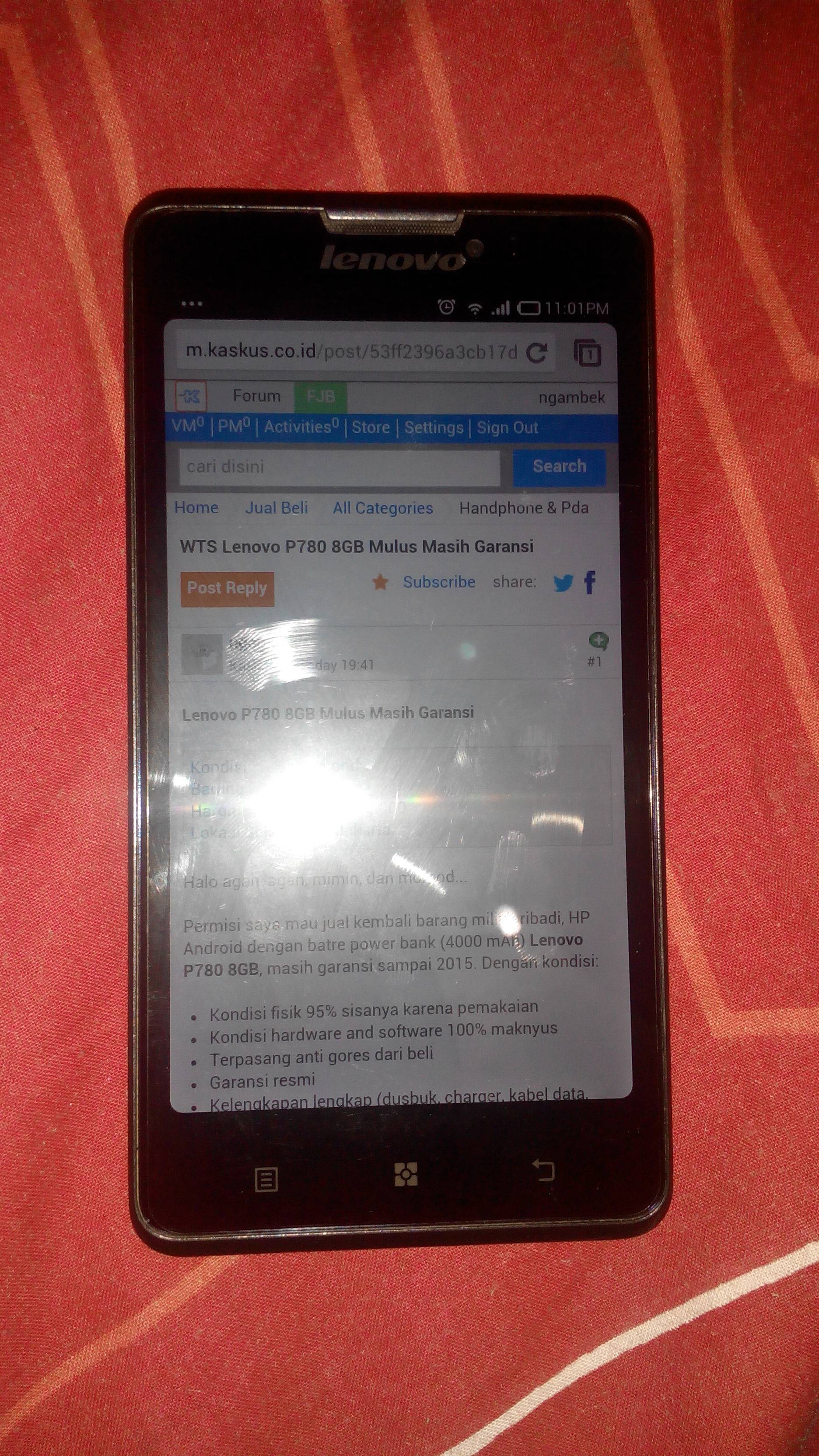 Lenovo P780 8GB Mulus Masih Garansi