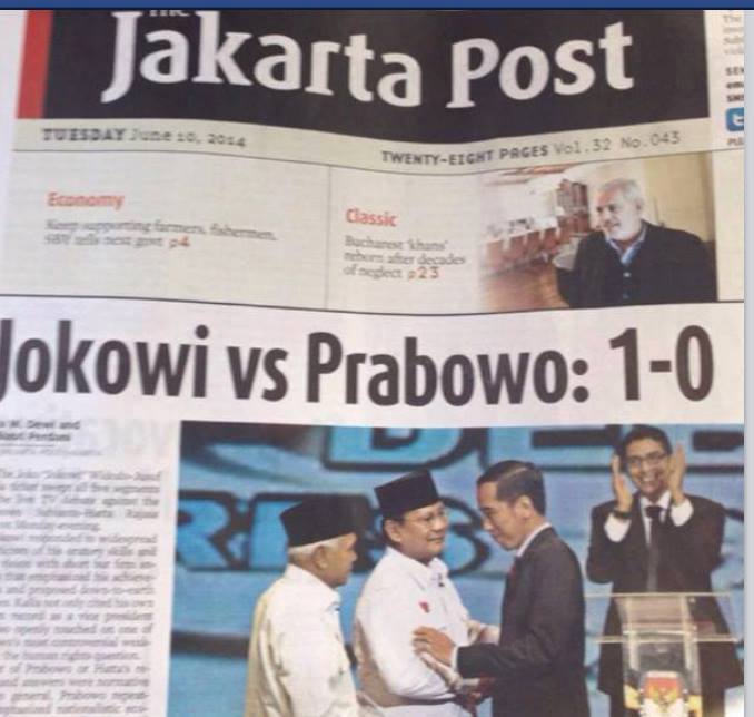 &#91;The Jakarta Post&#93; Jokowi vs Prabowo : 1-0