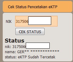 Cek status e-ktp agan disini