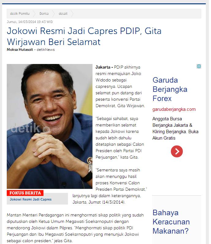 === &#91;BREAKING NEWS&#93; Jokowi telah Resmi Menjadi Capres PDIP ===