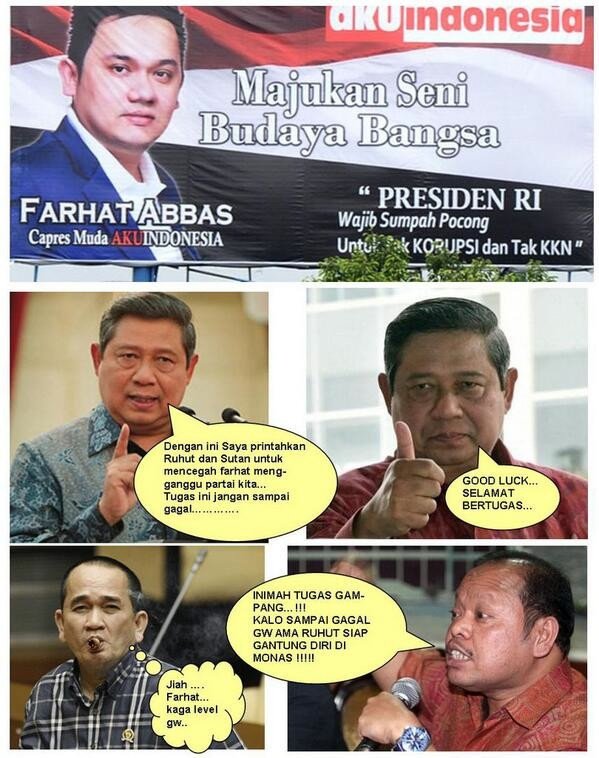 Komik Farhat nyari dukungan ke partai