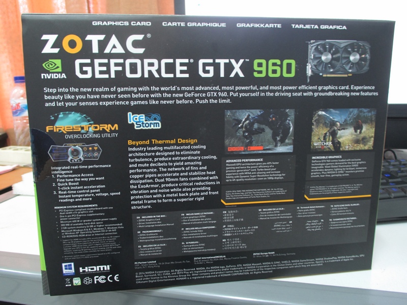 &#91;VGA CARD&#93; ZOTAC Geforce GTX 960 AMP!! Harness The Power