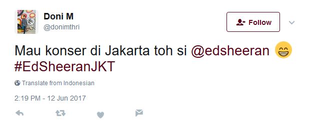 Macam-macam Tweet Pemburu Tiket Konser Ed Sheeran di Jakarta