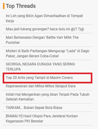 Top 20 Artis yang Tampil di Maxim Covers