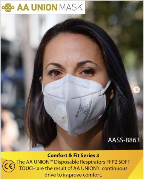 AA UNION™ CLASSIC TOP SELLER FFP 2 SOFT TOUCH Particulate Respirators AASS-8863.