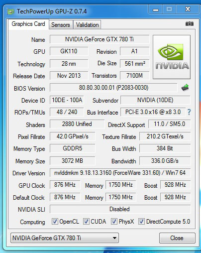 &#91;VGA&#93; MANLI GTX 780 Ti, 3072 MB, GDDR5, 384 BIT