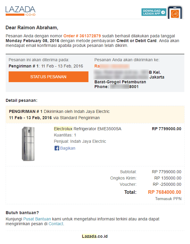 Kulkas ELECTROLUX - barang RONGSOKAN, after-sales KAMPUNGAN, harga Premium