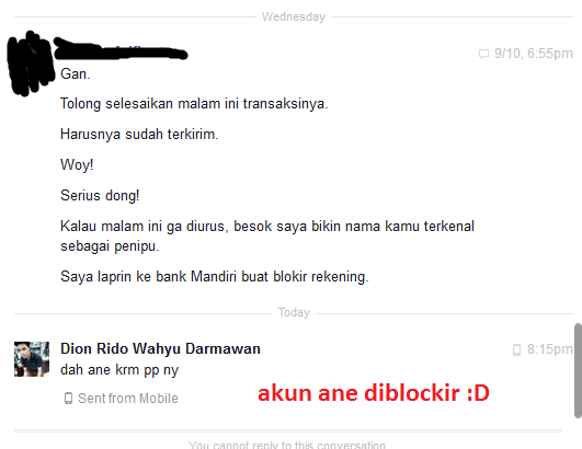 PENIPU ini Beraksi di Facebook, Namanya: DION RIDO WAHYU DARMAWAN / RIDO WAHYU AJIi