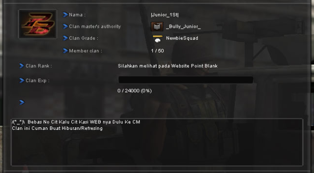 Hal Lucu Pada Deskripsi Clan Game PB (Point Blank)