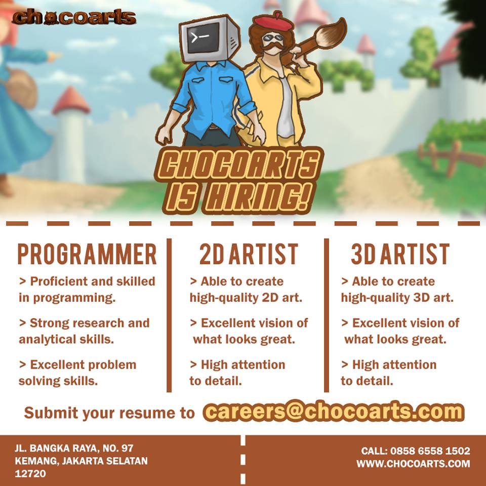 Lowongan Game Programmer Chocoarts Game Studio (Jakarta)