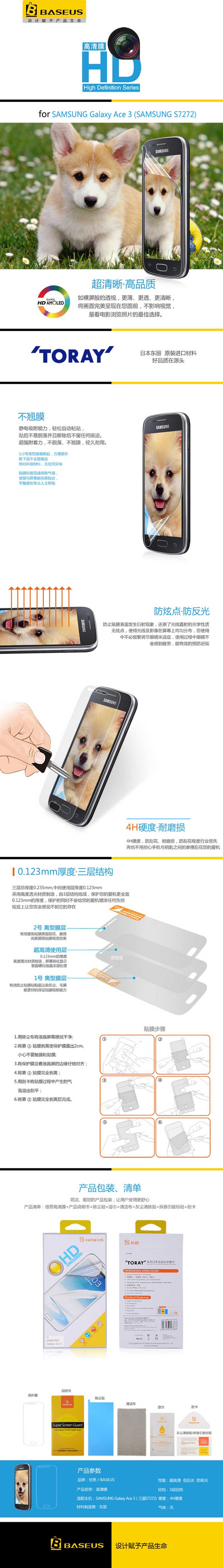 Baseus HD Screnguard Galaxy Ace 3
