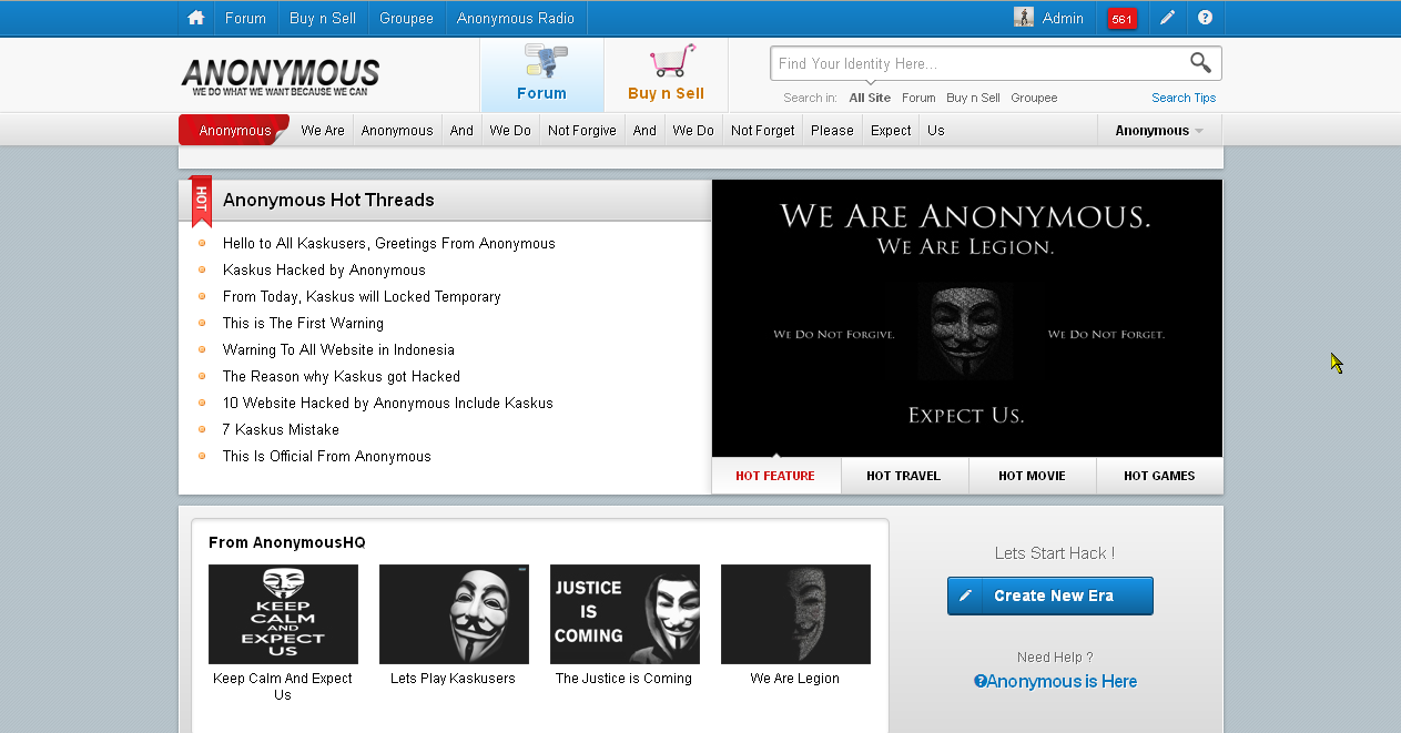 &#91;URGENT !&#93; KASKUS DI HACK/SERANG ANONYMOUS GAN &#91;PICT INSIDE&#93;