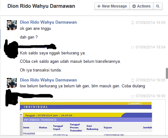 PENIPU ini Beraksi di Facebook, Namanya: DION RIDO WAHYU DARMAWAN / RIDO WAHYU AJIi