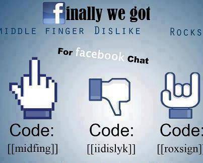 Code tersembunyi di facebook chat . Coba deh