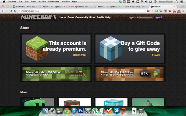 MINECRAFT ACCOUNT PREMIUM - 200K LANGSUNG MAIN