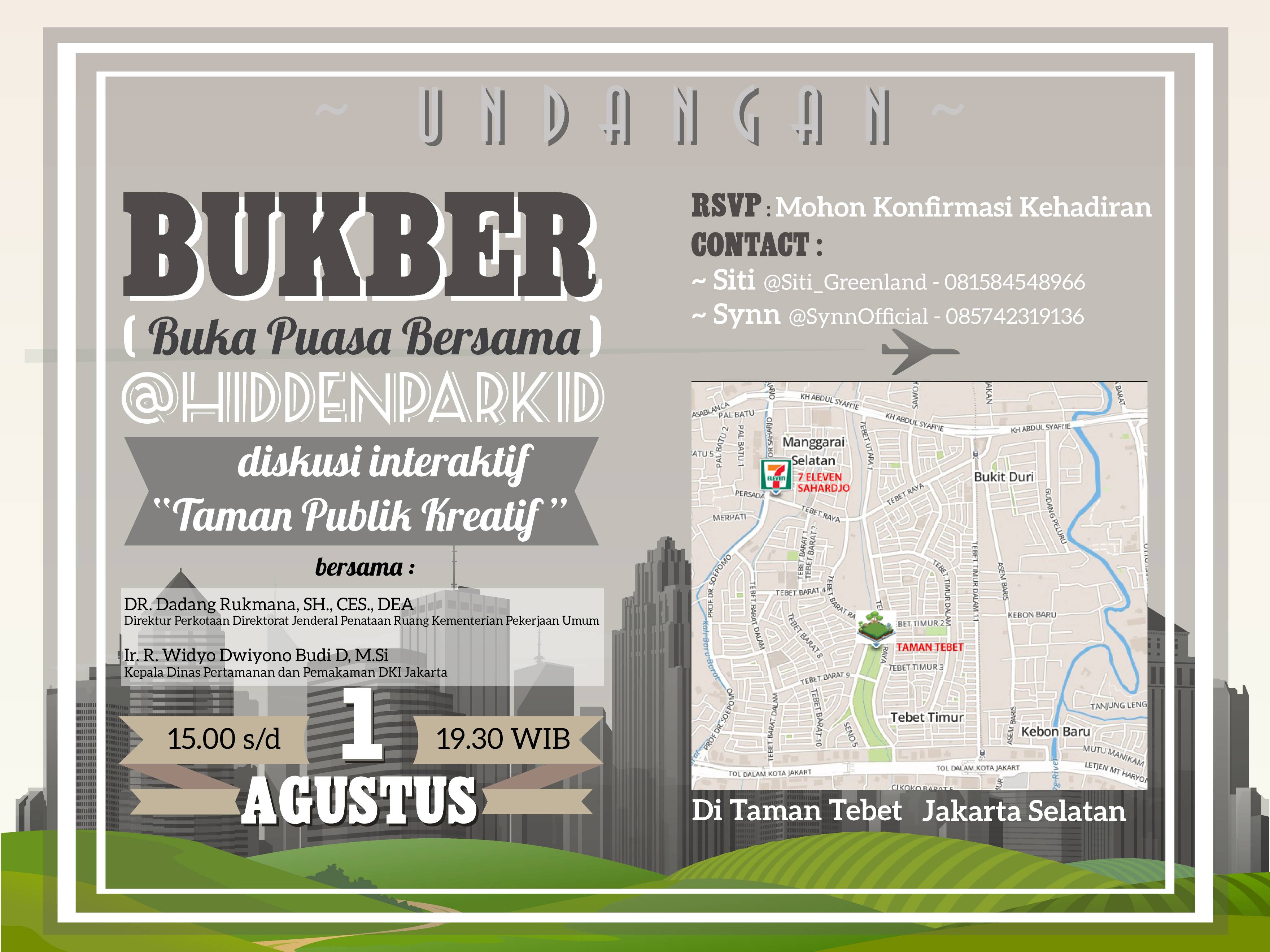 Undangan : Diskusi Taman Publik Kreatif dan Buka Puasa Bersama